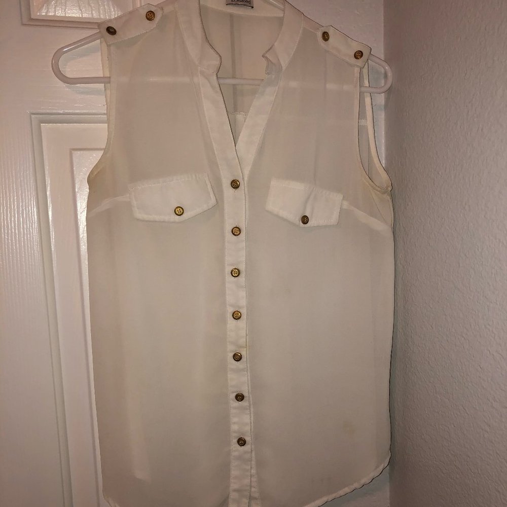 White Sleeveless Top - Medium